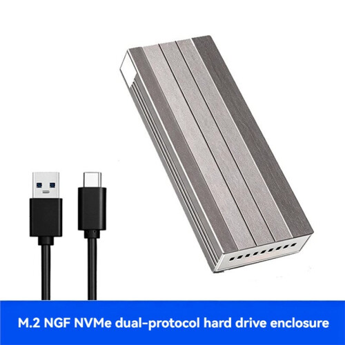 M2 SSD Case NVMe& Dual Protocol SSD Enclosure Adapter 10Gbps USB 3.2 Gen2 USB C External Enclosure for PC A 1