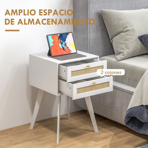 Homcom Mesilla de Noche Blanco 40 x 40 x 60 cm 1
