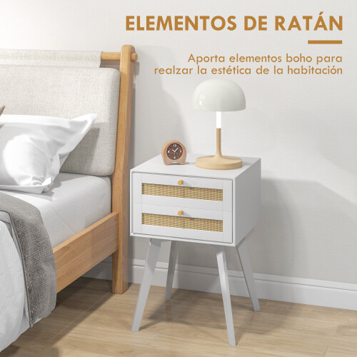 Homcom Mesilla de Noche Blanco 40 x 40 x 60 cm 2