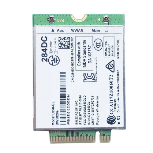Μονάδα κάρτας DW5820E L850- LTE4G0284DC284DC για φορητό υπολογιστή3500 5400