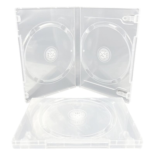 12 Pcs Transparent CD DVD Storage Box 14mm Double Disc Holder Fit for Ps4 Game Portable Shockproof Protective Case