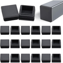 10 Stück 1-1/2" quadratische Kunststoff-Endkappen, schwarz, kompatibel mit Stahlrohrabdeckungen für Tische, Stühle, Betten, Sofas und Möbelfüße