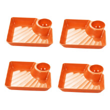 DOMELAY4Pieces tanier na knedle s podšálkou na namáčanie, príbor do kuchyne, oranžový