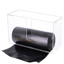 Vuilniszakdispenser, rolhouder voor vuilniszakken, wandmontage acryl opbergdoos voor plastic en boodschappentassen, transparant