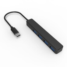 Hub USB tipo C de 4 puertos con puerto de alimentación micro USB de 5 V para expansión USB.
