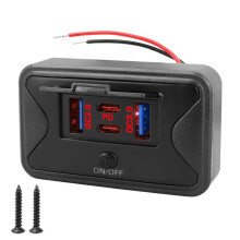 78W 4 Port 12V USB Outlet Wall Mount with Dual 36W PD & Dual 18W QC3.0 for RV Truck Boat