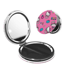 Miroir de poche Hello Kitty, miroir de maquillage compact et portable avec loupe, petit miroir de poche Ă double face