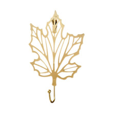 Vintage Metal Leaf Hook Gold Color Iron Art Wall Hanging Hooks Towel Hat Storage Racks Style 2