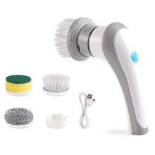 Scrubber Elettrico per Vasca da Bagno, Cucina, Lavapavimenti Portatile Ricaricabile Senza Fili con 3 Spazzole Sostituibili