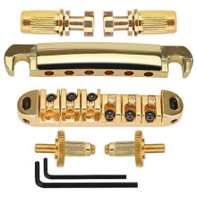 1 Set Of 6 Strings Guitar Tune-O-Matic Bridge and Tailpiece with Posts for SG LP Electric Guitar,Gold