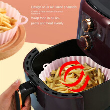 20Cm Friteuses Ă Air Four Plaque de Cuisson Poulet Frit Panier Tapis AirFryer Silicone Pot Rond Replacemen Grill Pan Vert