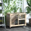 PawHut Conejera con Rueda Marrón 91.5 x 53.3 x 73 cm 2
