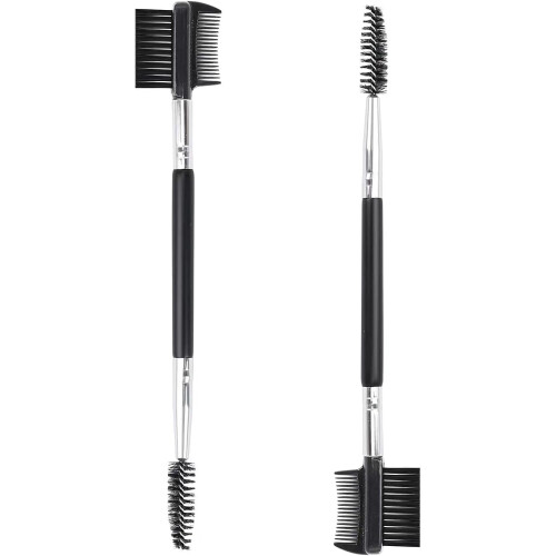 chuanquan2pcs3Head Eyebrow Shaper Comb, Διπλής Κεφαλής Βουρτσάκι με 3 Spoolie Βουρτσάκια για