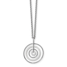 Halskette mit D/C-Kreisen aus rhodiniertem Sterlingsilber und 5 cm Verlängerung (Artikelnummer QG4519)