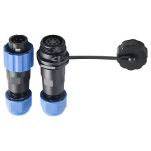 Conector de enchufe y toma de cable en línea impermeable Sp13Ip68, par de 1-7 pines y 6 pines.