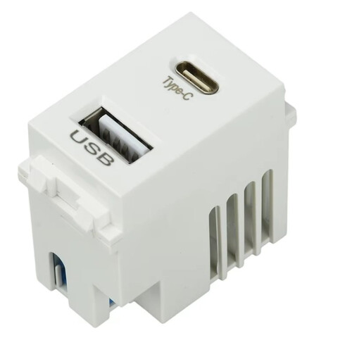Type 128 USB Power Module 220V Socket 5V2.1A Dual Port USB+Type C Charging Socket Module 1