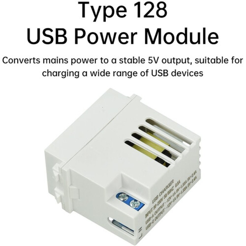 Type 128 USB Power Module 220V Socket 5V2.1A Dual Port USB+Type C Charging Socket Module 2
