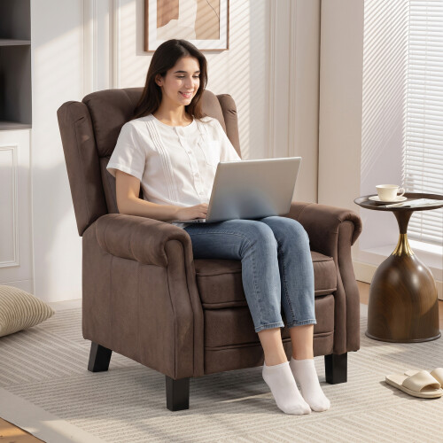 Homcom Sillón Relax Reclinable Marrón 84 x 85 x 104 cm 2