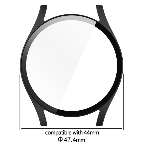 Capa integrada em PC e vidro temperado, compatível com pulseiras de smartwatch. Capa resistente para dispositivos eletrônicos vestíveis. 1