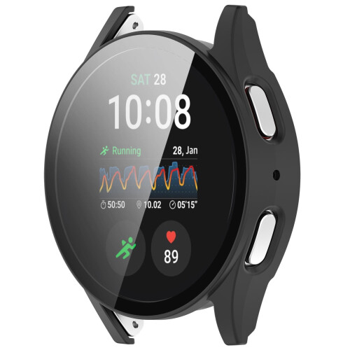 Capa integrada em PC e vidro temperado, compatível com pulseiras de smartwatch. Capa resistente para dispositivos eletrônicos vestíveis. 2