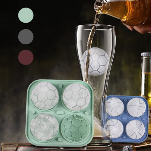 Καλούπια πάγου σιλικόνης Kayannuo Home Essentials Clearance, Instant Ice Box σε σχήμα ποδοσφαίρου, 2