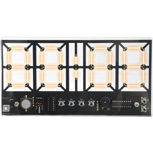 4 Bit Warm Amber LED Digital Clock DIY Kit DC5V DIY Soldering Practice Kit Digital Clock with Lighting 2