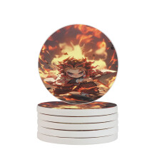 Posavasos de tierra de diatomeas absorbente de Demon Slayer, aislante antideslizante de tierra de diatomeas inodoro que protege la superficie de la