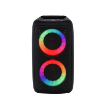 PAVEOS Karaoke Sztereó, Hordozható Bluetooth Hangszóró 1 Vezeték Nélküli Mikrofonnal, PA Rendszer LED Lámpákkal, Xelaxation Kompatibilis,