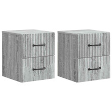 vidaXL Wall-Mounted Bedside Cabinet 2 pcs Grey Sonoma Engineered Wood