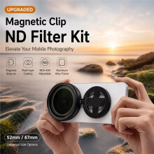 Magnetic Phone ND Filter Kit 67mm Adjustable ND2-400 Camera Lens Clip for Android Phone Vlog Photography Access