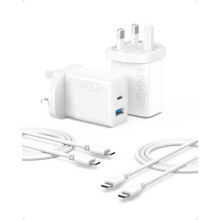Anker USB C Plug 2-Pack 20W Dual Port Fast Charger Plug (2-Pack Cables Included)