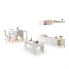 Pack salón con mesa de centro y mesa de comedor Nitza Max V2B