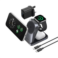 Anker Prime 3‑in‑1 Wireless Charger, Qi2‑Certified 25W, MagSafe‑Compatible
