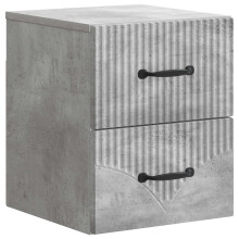 vidaXL Wall-Mounted Bedside Cabinet Concrete Grey 34.5 x 33 x 40 cm