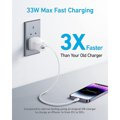 Anker Anker USB C Plug 323 Charger (33W) 2-Port Compact Foldable Charger for iPhone14 1