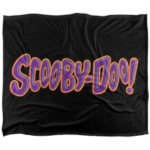 (147cm x 91cm, Black/Pink) Scooby Doo Logo Supersoft Blanket