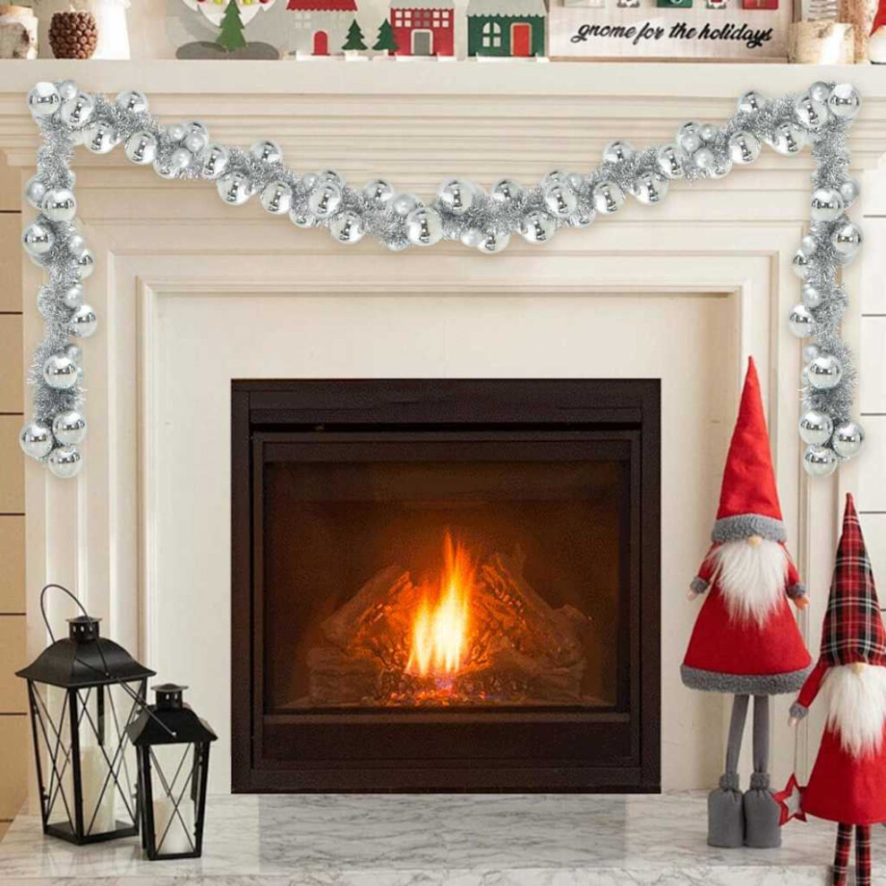 Vidaxl Christmas Ball Garland Silver 186 Cm Polystyrene