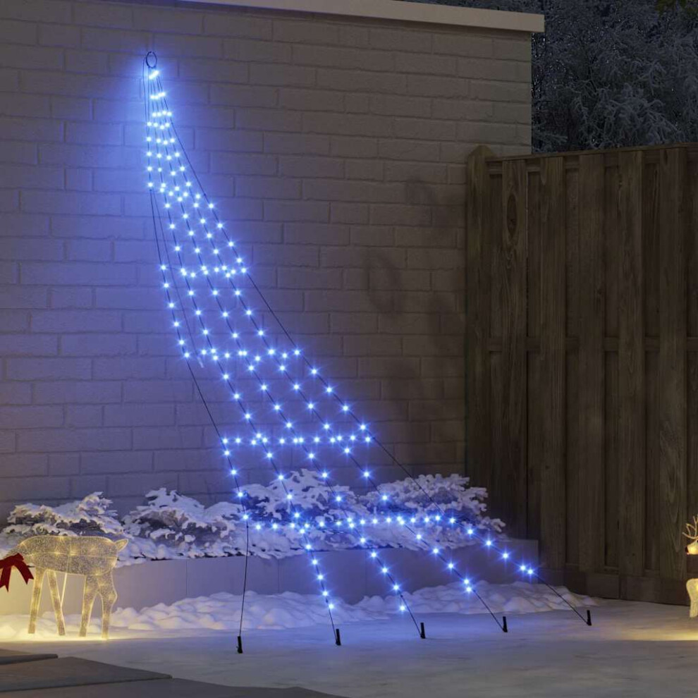 Vidaxl (Blue, 306 Cm) Led Christmas Tree With Ground Spikes Warm White 182 Cm Metal