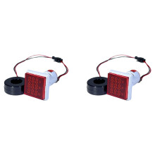 2X LED Digital Voltmeter Ammeter Hertz Meter AC6-500V Signal Lights Voltage Current Frequency Meter Indicator Tester Red