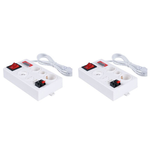 2X E27 B22 E14 Lamp Bulb Tester, LED Light Voltage Power Quick Test Box, Fast Testing with Power Display EU PLUG