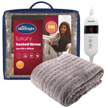 Silentnight Heated Throw Electric Over Blanket Soft Fleece Comfort Control Sofa