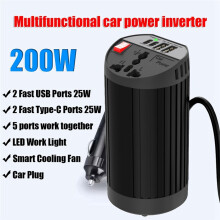 200W Car Inverter 12V to 110V Converter Intelligent USB 4.2A Fast Charging Dual Outlet for Car