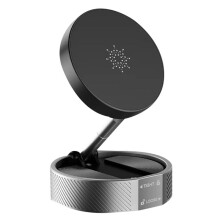 Magnetiskt Vakuum Bilfäste Mobiltelefonhållare Vikbar Dubbelsidig Sugkopp 360 Rotation Smartphoneställ Silver