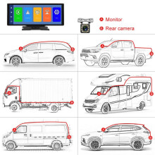 10.26 Inch Car Monitor Wireless CarPlay Android Auto HD Screen FM Transmitter Video Player