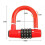 Convenient 4 Digit Code Bicycle Security Lock U Shape Anti Theft Motorcycle Ring Lock Password Lock for Outdoor Riding 6