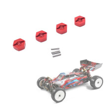 12X Aluminum Alloy 12mm Combiner Wheel Hub Hex Adapter for 104001 1/10 RC Car Upgrade Parts Accessories,Red