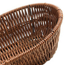 2X Wicker Bread Basket, Tabletop Food Serving Trays, Handwoven Basket Bin for Fruit in Home Restaurant & Bakery B