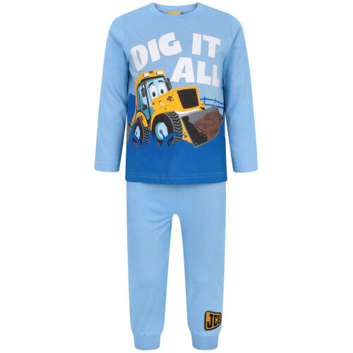 JCB (1-2 Years) JCB Long Sleeve Long Leg Pyjama Set (Boys Blue)