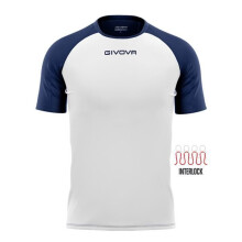 Maillot enfant - GIVOVA - Capo - blanc/bleu marine - 2XS - interlock 100% polyester