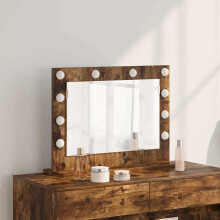 vidaXL Vanity Mirror Rectangular Smoked Oak 60 x 45 x 18 cm